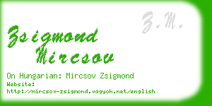 zsigmond mircsov business card